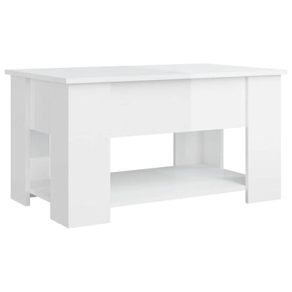 Salongbord høyglans hvit 79x49x41 cm konstruert tre