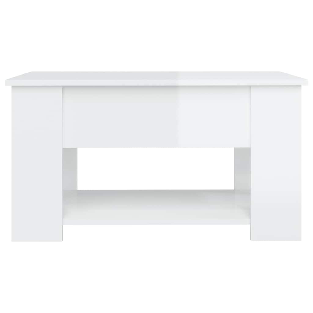 Salongbord høyglans hvit 79x49x41 cm konstruert tre
