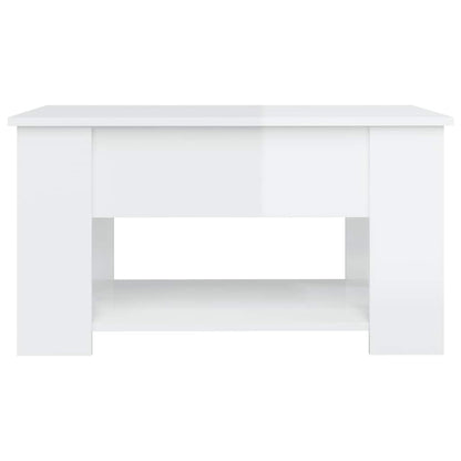 Salongbord høyglans hvit 79x49x41 cm konstruert tre