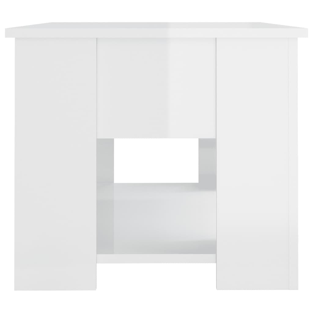 Salongbord høyglans hvit 79x49x41 cm konstruert tre