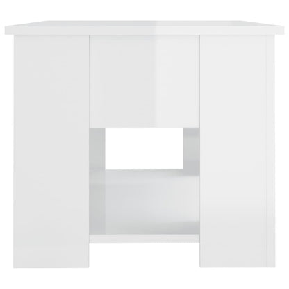 Salongbord høyglans hvit 79x49x41 cm konstruert tre