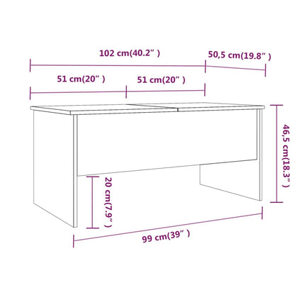Salongbord Sofabord Hvit 102x50,5x46,5 cm