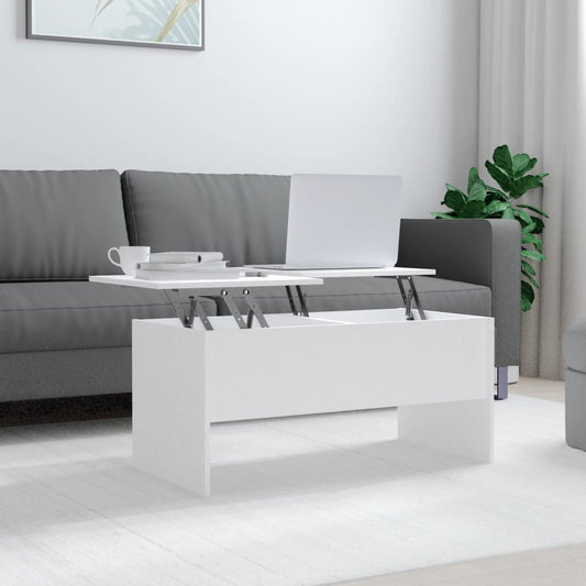 Salongbord Sofabord Hvit 102x50,5x46,5 cm