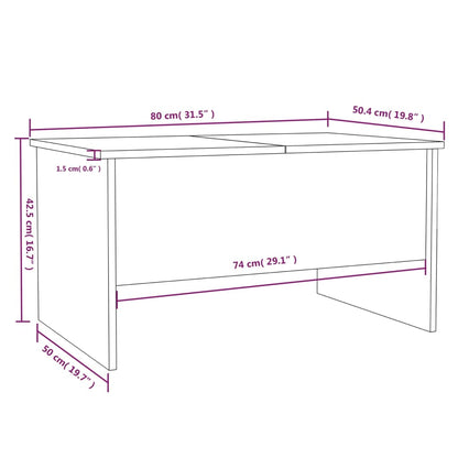 Salongbord Sofabord Hvit 80x50x42,5 cm