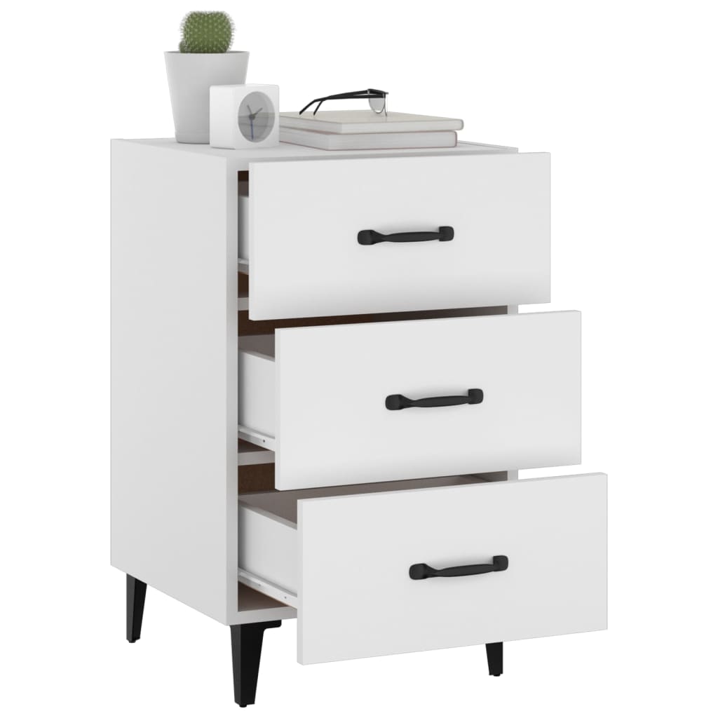 Nattbord Sengbord Hvit 40x40x66 cm