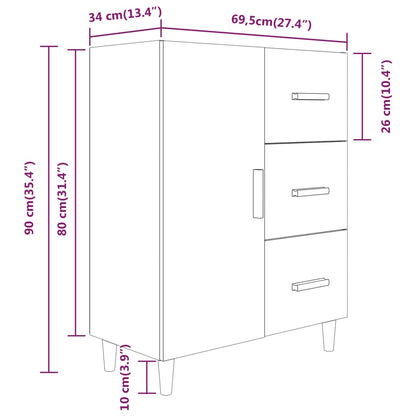 Skjenk sonoma eik 69,5x34x90 cm konstruert tre