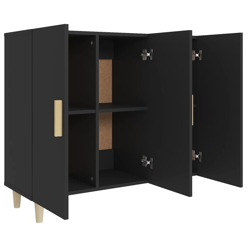 Skjenk Svart 90x34x80 cm