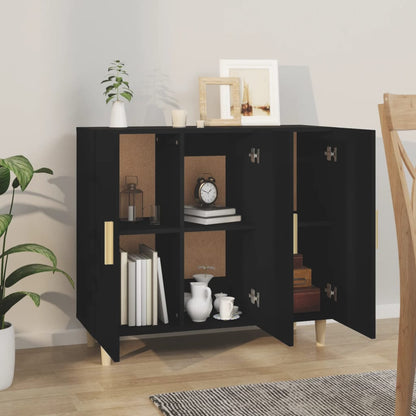 Skjenk Svart 90x34x80 cm