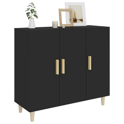 Skjenk Svart 90x34x80 cm