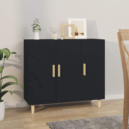 Skjenk Svart 90x34x80 cm
