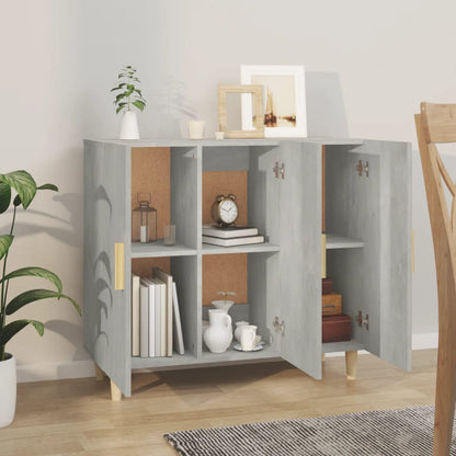 Kommode Betonggrå 90x34x80 cm
