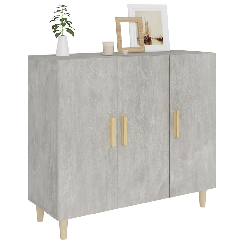 Kommode Betonggrå 90x34x80 cm