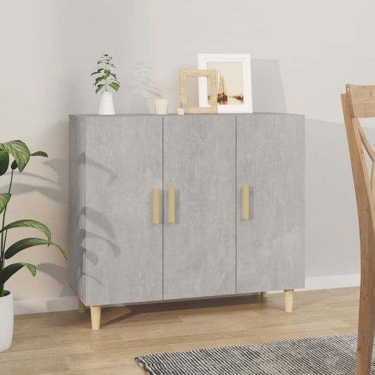 Kommode Betonggrå 90x34x80 cm