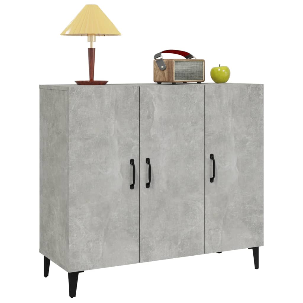 Kommode Betonggrå 90x34x80 cm
