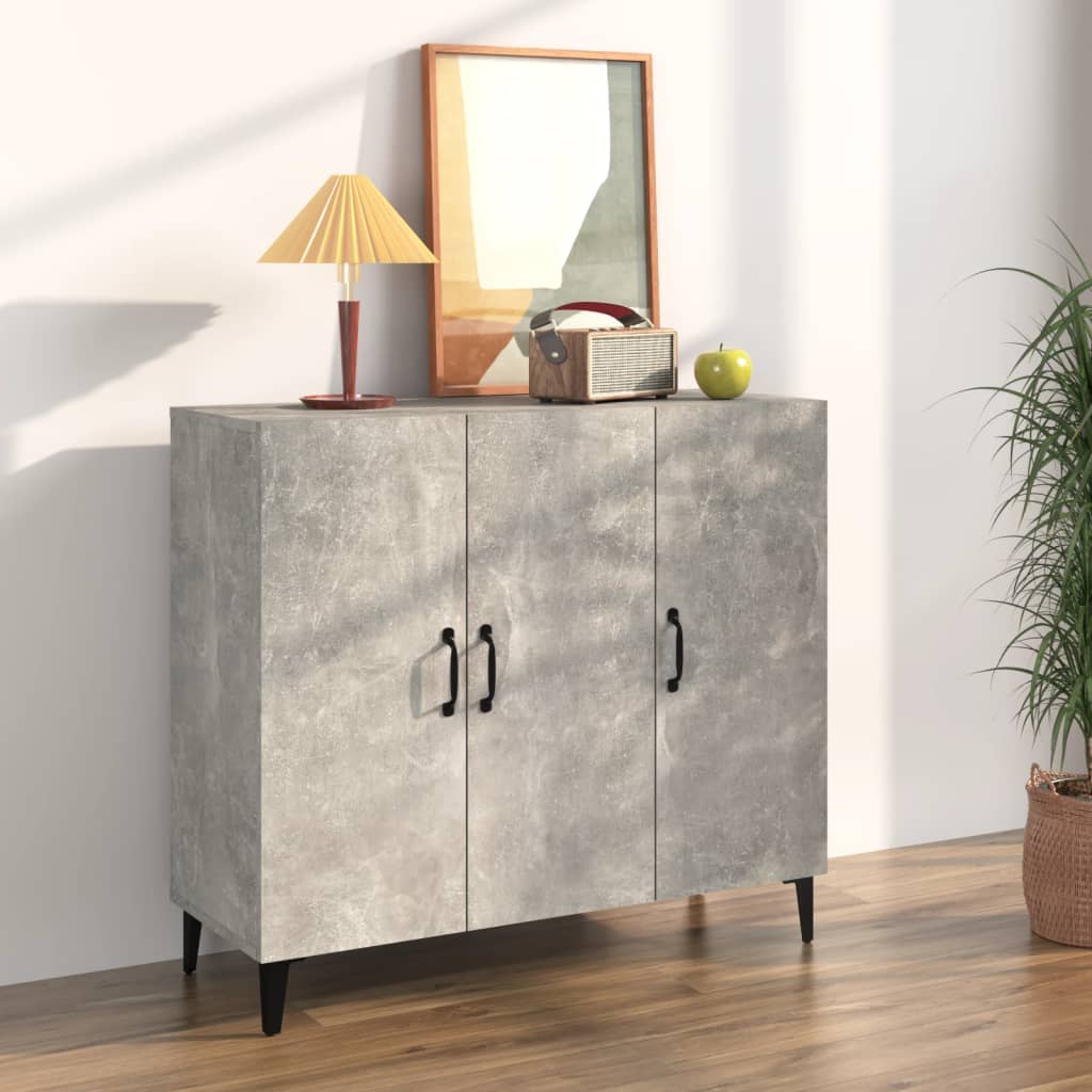 Kommode Betonggrå 90x34x80 cm