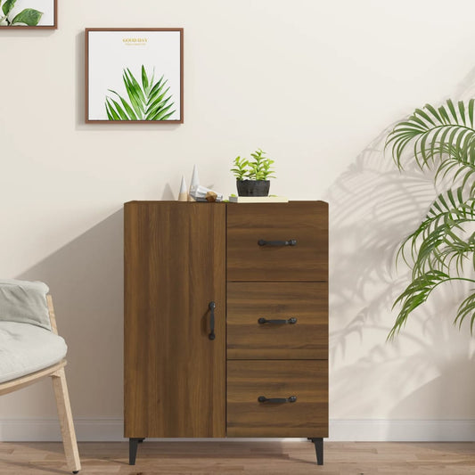 Skjenk brun eik 69,5x34x90 cm konstruert tre