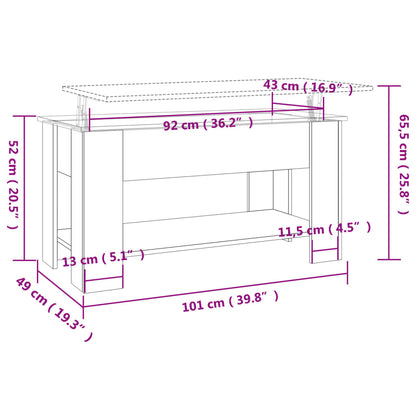 Salongbord Sofabord Røkt Eik 101x49x52 cm