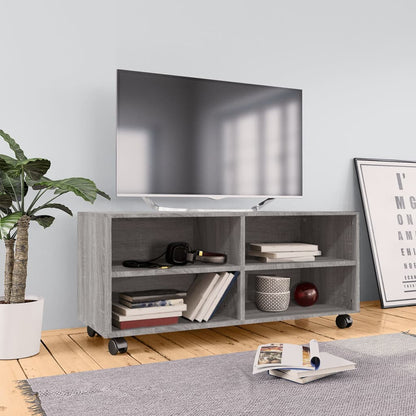 TV-Møbel Sonoma Grå Tv-benk med hjul 90x35x35 cm