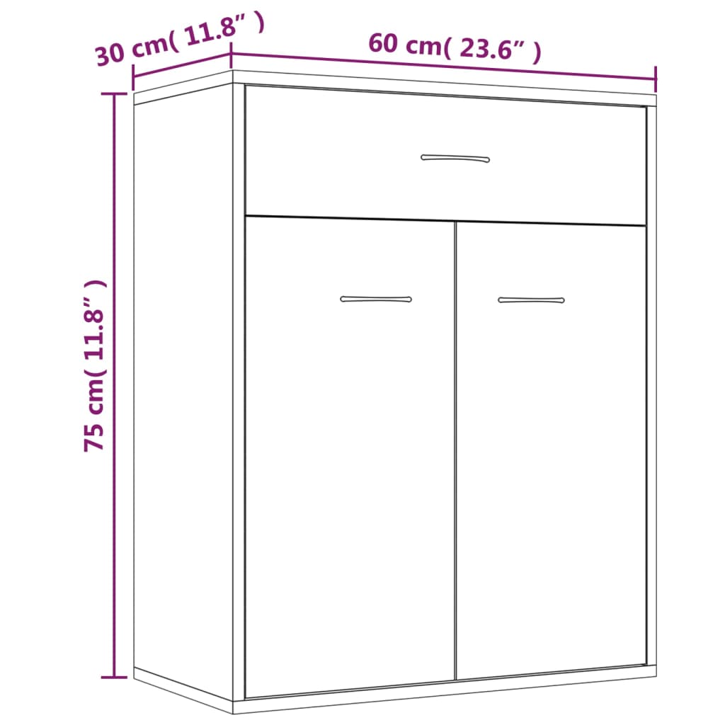 Skjenk Brun Eik 60x30x75 cm