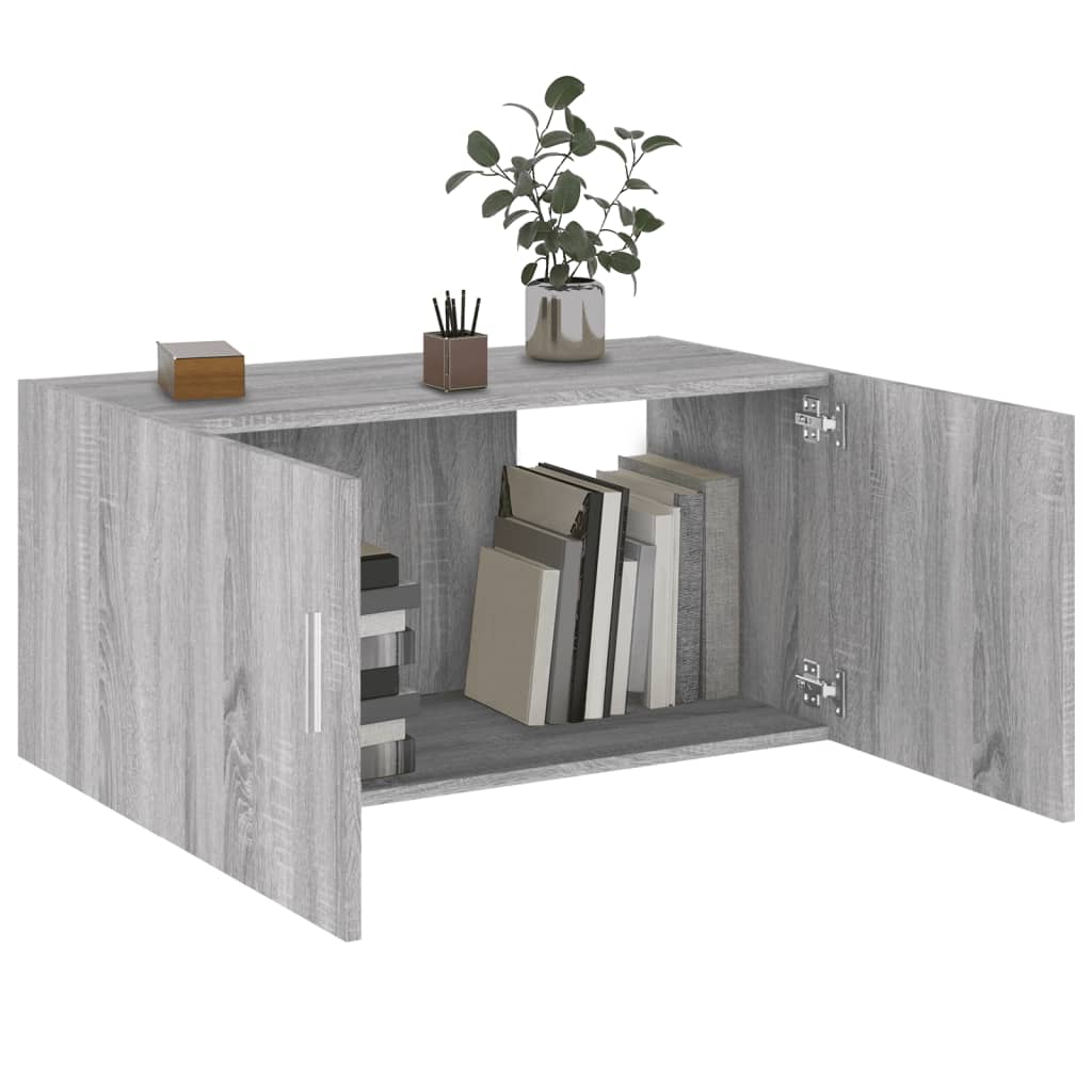Veggskap grå sonoma 80x39x40 cm konstruert tre