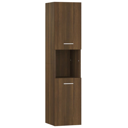 Baderomsskap Brun Eik 30x30x130 cm