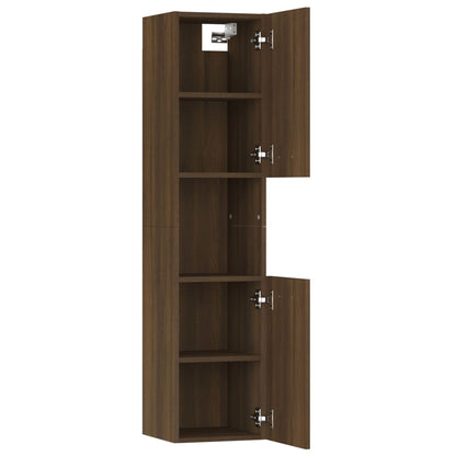 Baderomsskap Brun Eik 30x30x130 cm