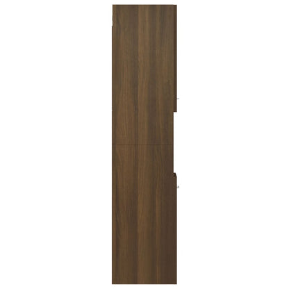 Baderomsskap Brun Eik 30x30x130 cm