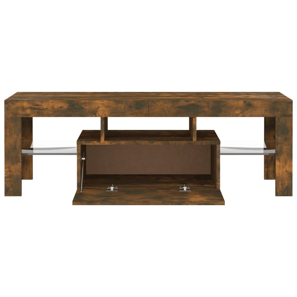 TV-Møbel Røkt Eik TV-benk med LED-lys 120x35x40 cm