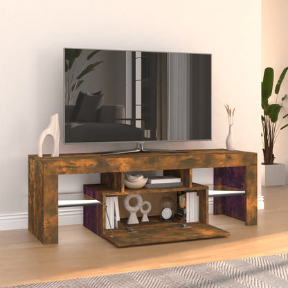 TV-Møbel Røkt Eik TV-benk med LED-lys 120x35x40 cm