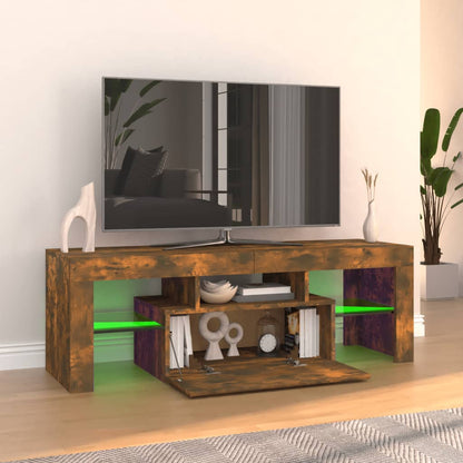 TV-Møbel Røkt Eik TV-benk med LED-lys 120x35x40 cm
