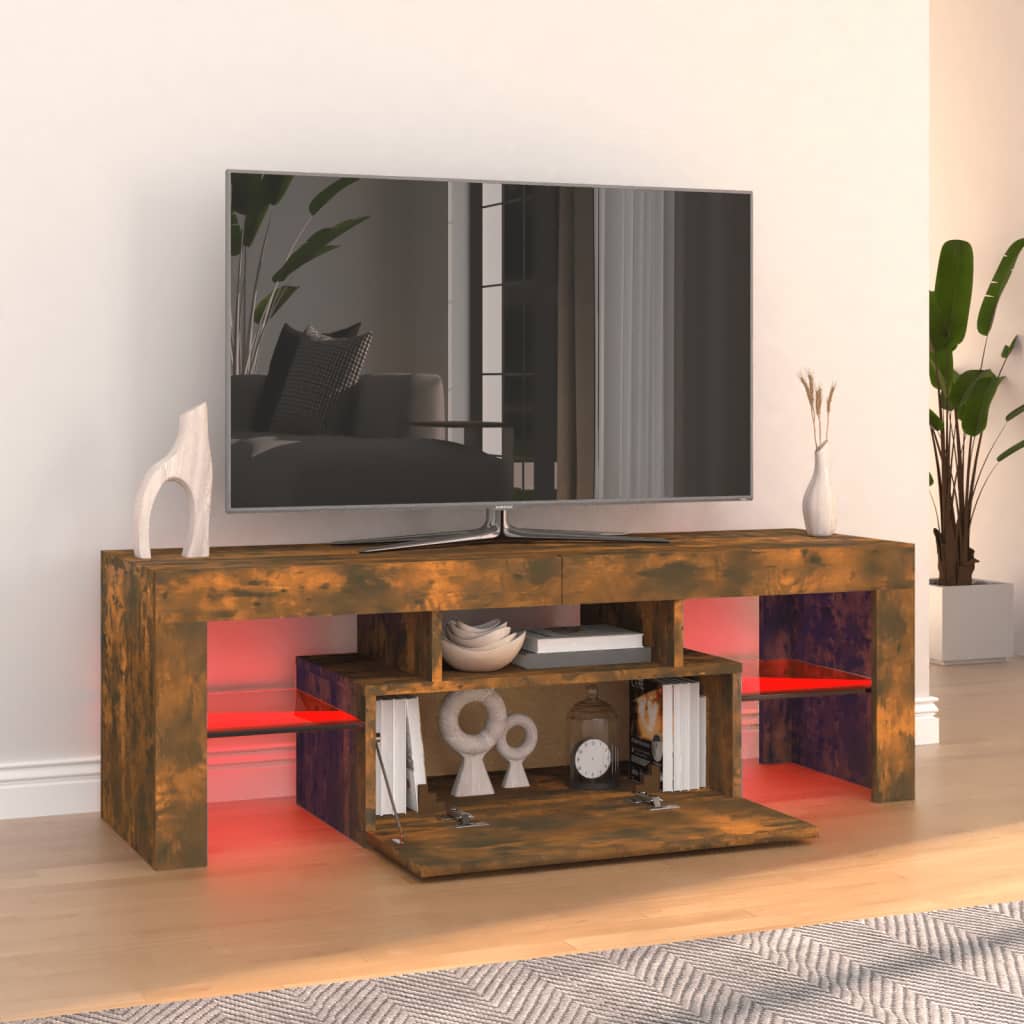 TV-Møbel Røkt Eik TV-benk med LED-lys 120x35x40 cm