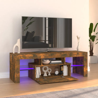 TV-Møbel Røkt Eik TV-benk med LED-lys 120x35x40 cm