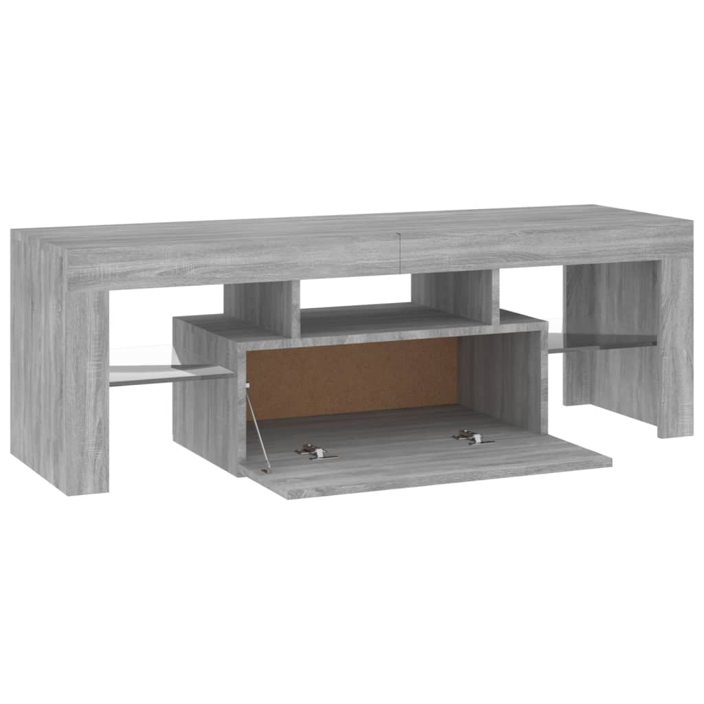 TV-Møbel Sonoma Grå TV-benk med LED-lys 120x35x40 cm