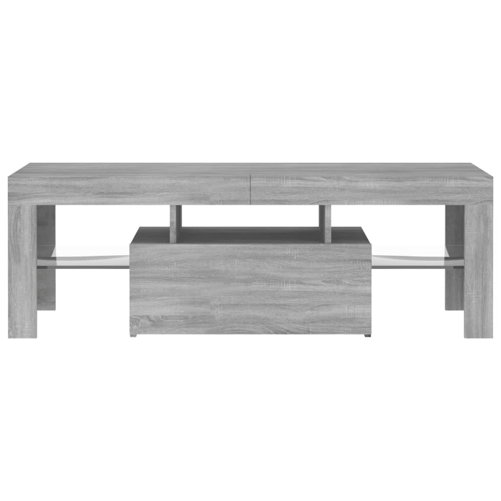 TV-Møbel Sonoma Grå TV-benk med LED-lys 120x35x40 cm