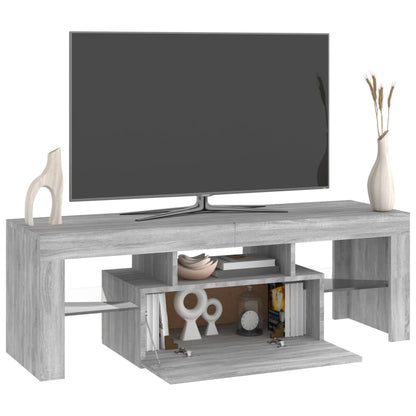 TV-Møbel Sonoma Grå TV-benk med LED-lys 120x35x40 cm