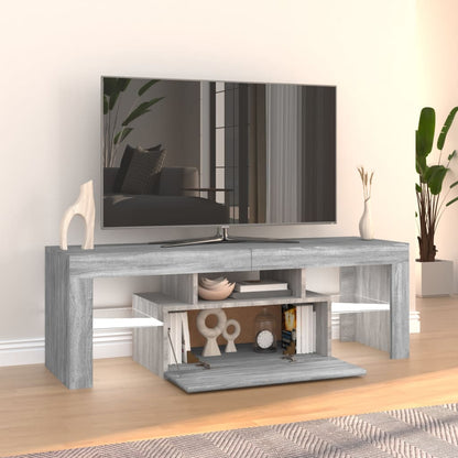 TV-Møbel Sonoma Grå TV-benk med LED-lys 120x35x40 cm
