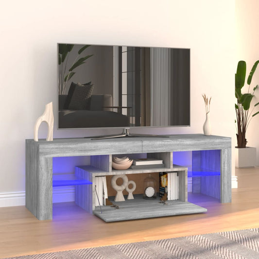 TV-Møbel Sonoma Grå TV-benk med LED-lys 120x35x40 cm