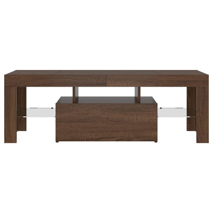 TV-Møbel Brun Eik TV-benk med LED-lys 120x35x40 cm