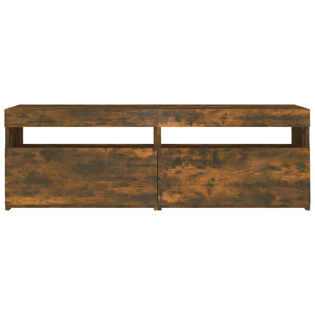 TV-Møbel Røkt Eik TV-benk med LED-lys 120x35x40 cm