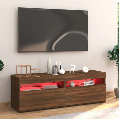 TV-Møbel Brun Eik TV-benk med LED-lys 120x35x40 cm