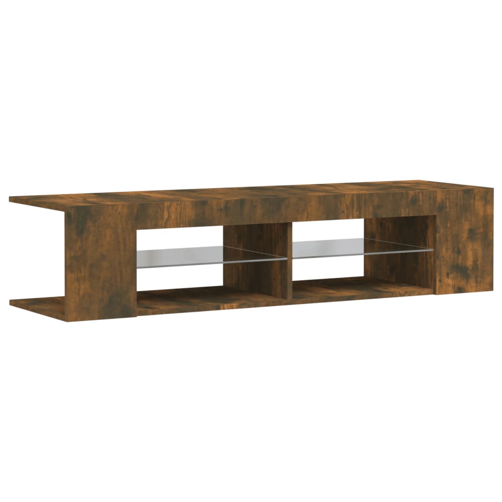 TV-Møbel Røkt EikTV-benk med LED-lys 135x39x30 cm