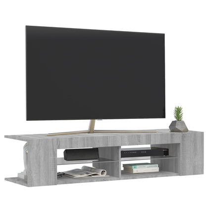 TV-Møbel Sonoma Grå TV-benk med LED-lys 135x39x30 cm