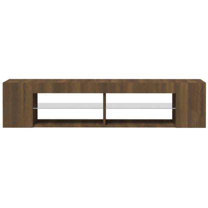 TV-Møbel Brun Eik TV-benk med LED-lys 135x39x30 cm