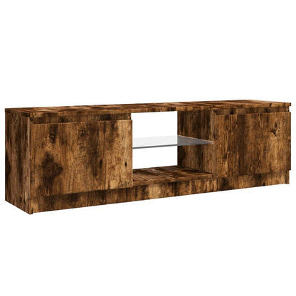 TV-Møbel Røkt EikTV-benk med LED-lys 120x30x35,5 cm