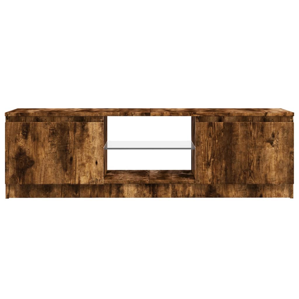 TV-Møbel Røkt EikTV-benk med LED-lys 120x30x35,5 cm