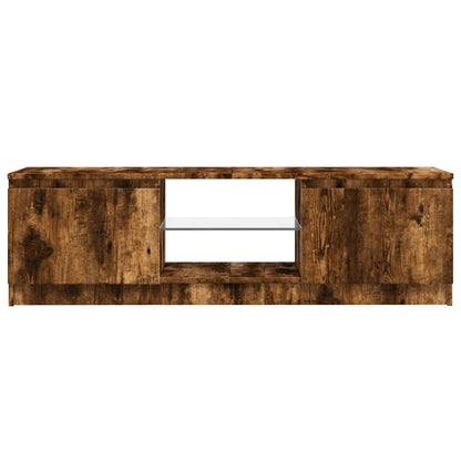 TV-Møbel Røkt EikTV-benk med LED-lys 120x30x35,5 cm