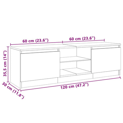 TV-Møbel Røkt EikTV-benk med LED-lys 120x30x35,5 cm