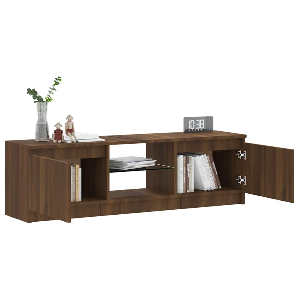 TV-Møbel Brun Eik TV-benk med LED-lys 120x30x35,5 cm