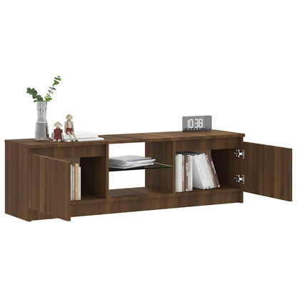 TV-Møbel Brun Eik TV-benk med LED-lys 120x30x35,5 cm