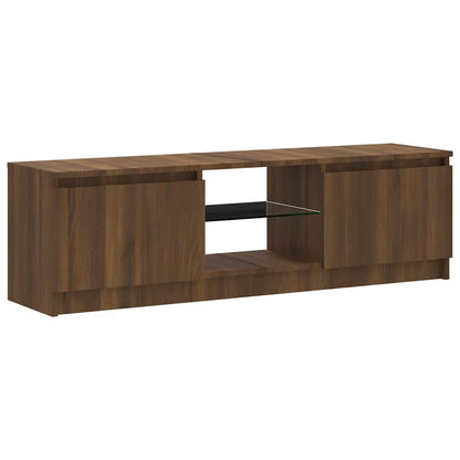 TV-Møbel Brun Eik TV-benk med LED-lys 120x30x35,5 cm